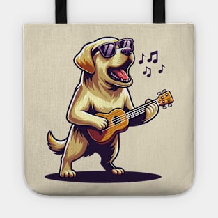 Dog Playing Guitar Singing Labrador Retriever Funny Tote