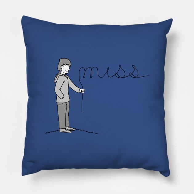 MISS YOU - His & Hers Matching Couples T-Shirts (MEN'S) Pillow by TheWanderingFools