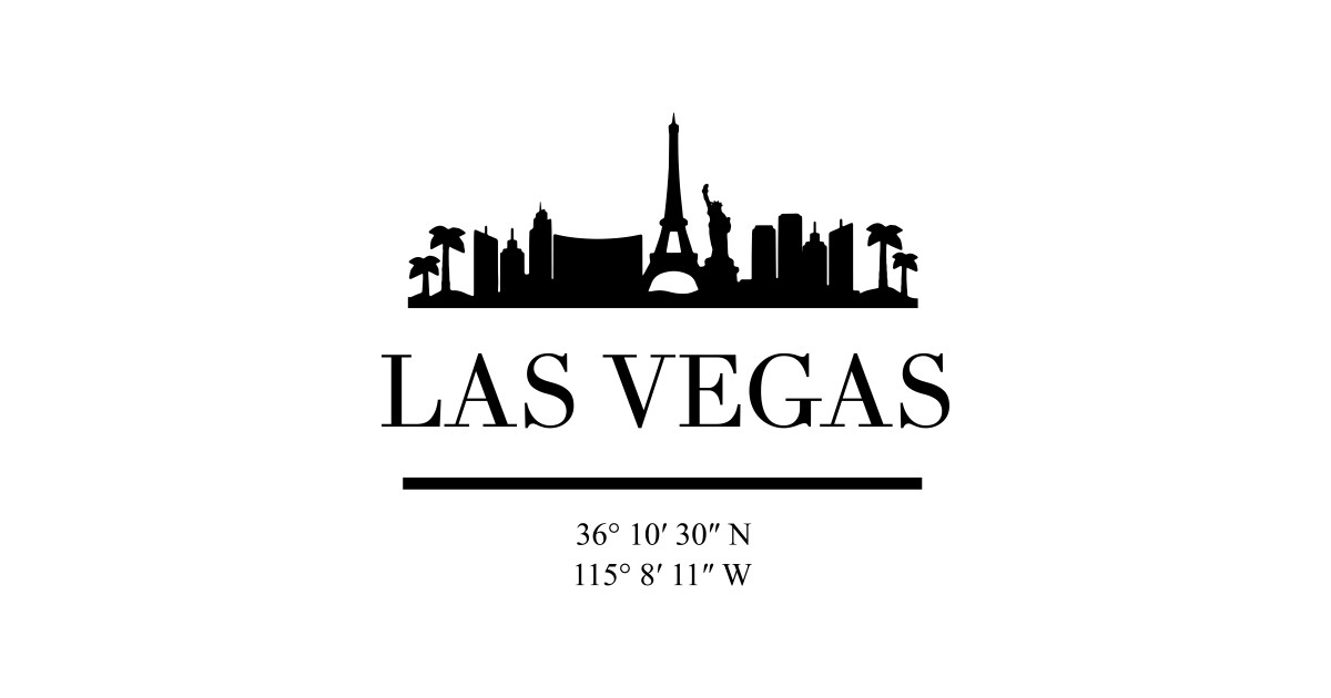 Download LAS VEGAS NEVADA BLACK SILHOUETTE SKYLINE ART - Las Vegas - T-Shirt | TeePublic