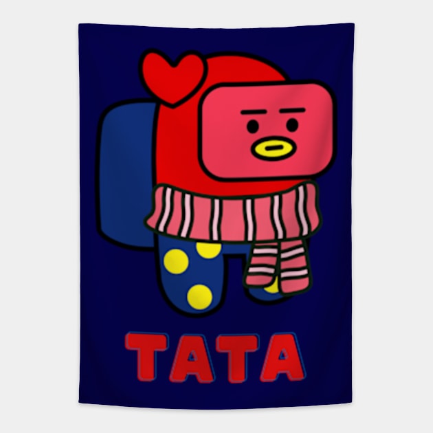 Among Us BT21 Tata Tapestry by TweeBee