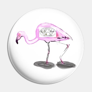 Pink flamingo Cow and Giraffe Pin