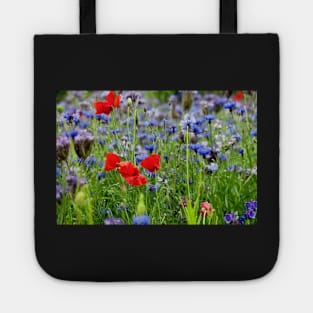 Poppies and Cornflowers growing wild Tote