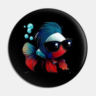 COOL BETTA FISH WITH SUNGLASSES Pin