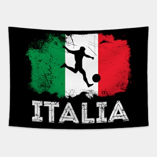 Italian Soccer Grunge Flag Tapestry