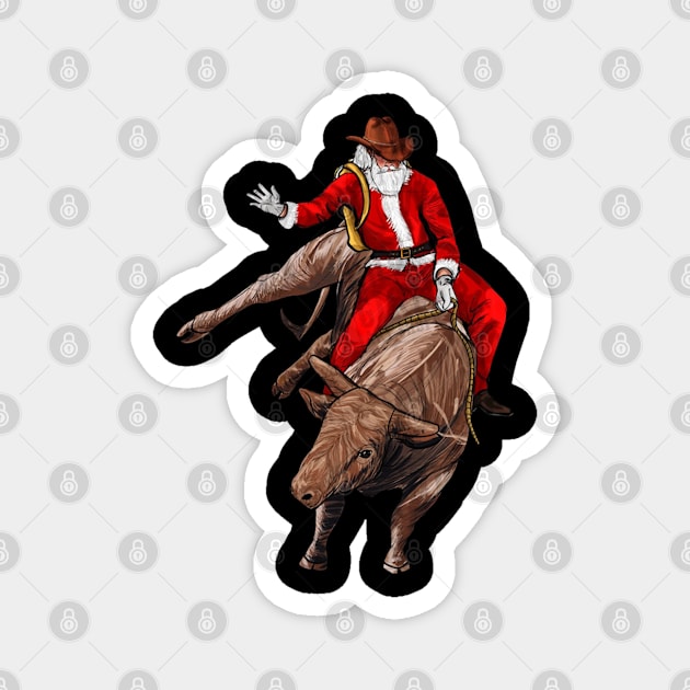 Santa riding  Merry Christmas Magnet by LEMOUS TEES