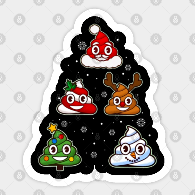 Poop Christmas Tree Emoji Funny Design For Christmas Gift Poop Christmas Tree Emoji Christmas Fun Autocollant Teepublic Fr