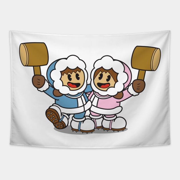 Ice Climbers (Cuphead) Tapestry by LevelADesigns