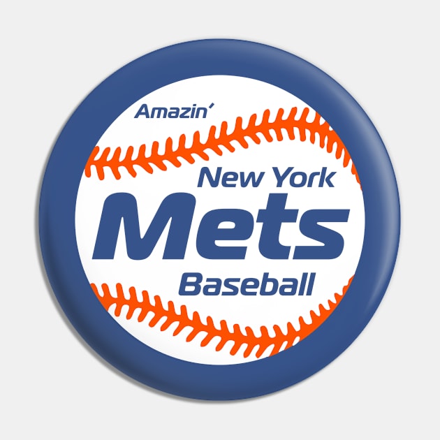 Mets 80s Retro Ball Pin by Throwzack