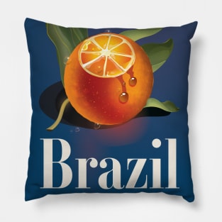 Brazil Oranges travel poster Pillow