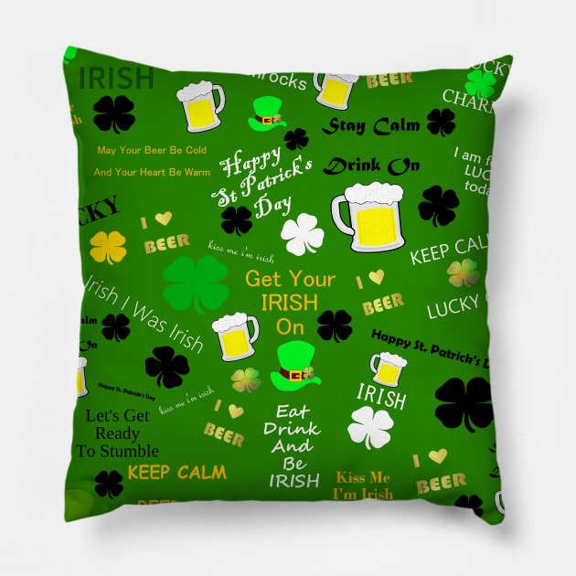 ST PADDYS Day Collage Pillow by SartorisArt1