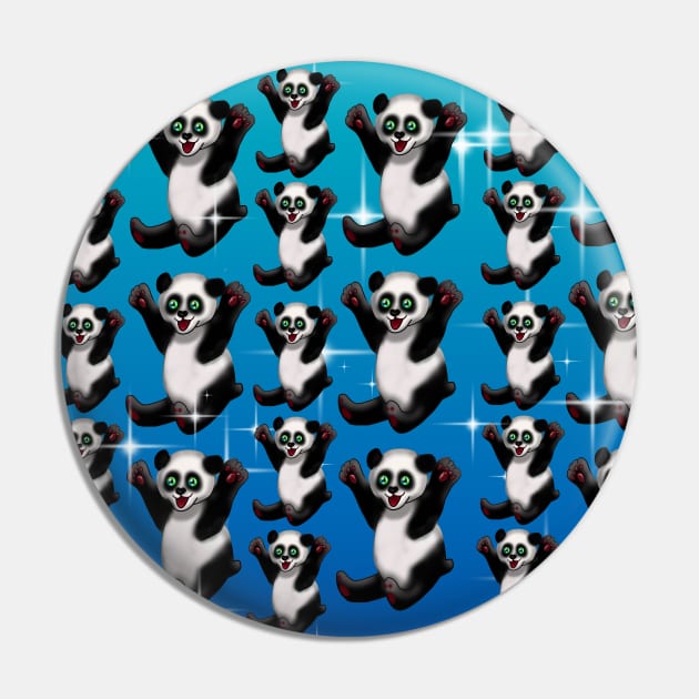 Pick me up panda pattern blue with stars Pin by cuisinecat