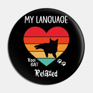 My Language Relaxed Cat Pin