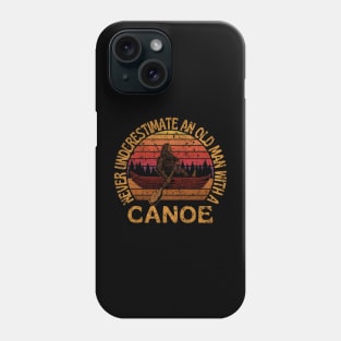 Bigfoot, Never Underestimate An Old Man With A Canoe - VINTAGE Phone Case