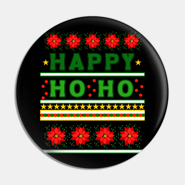 Ugly Christmas Sweater Happy HO HO Pin by Nice Surprise