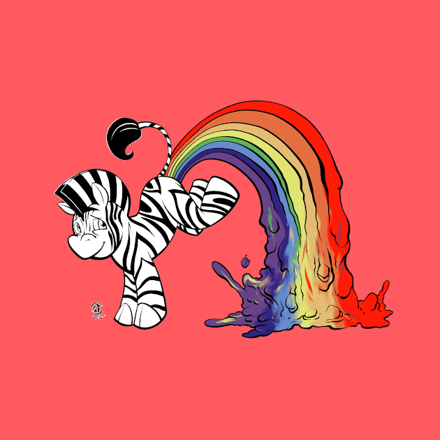 Zebra Pooping Rainbows by josesartcave