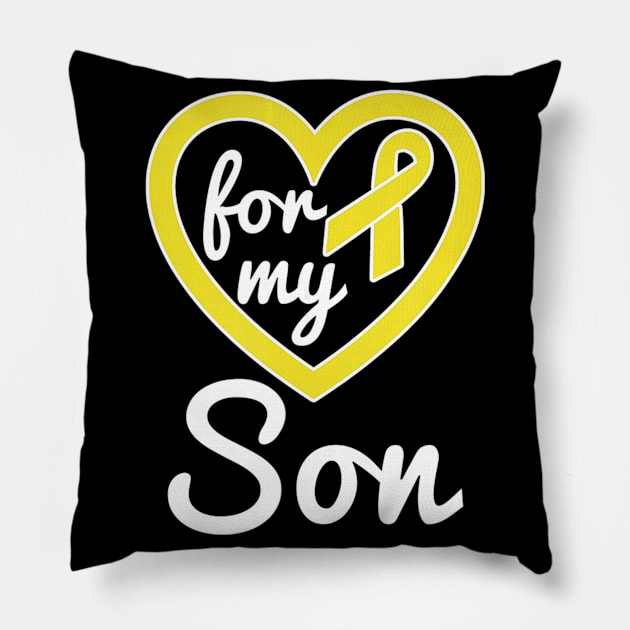 Sarcoma Cancer Shirt for Son Ribbon Awareness Products Pillow by ChristianCrecenzio
