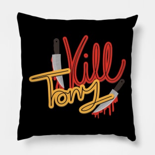 Kill Tony Podcast Handwritten Design With Knives Pillow