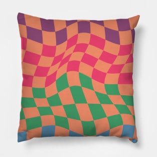 Colorful Checkerboard Pattern 2 Pillow