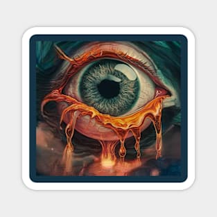 My Large  Eye with orange Liquid like Substance Magnet