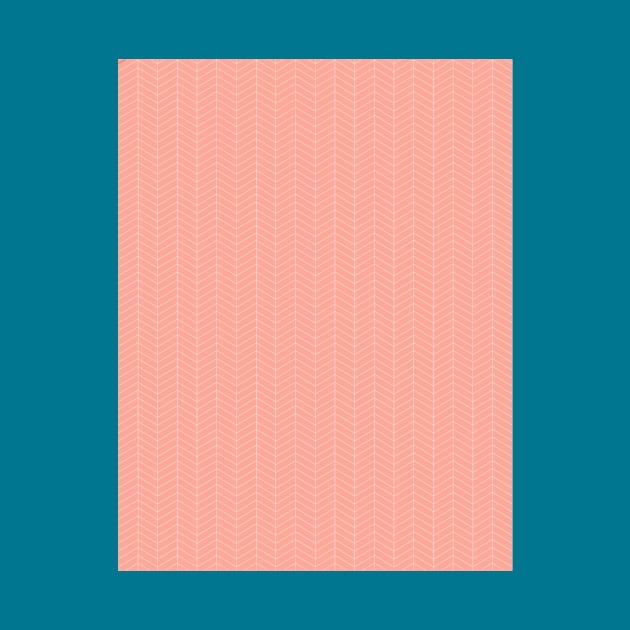 Herringbone Pattern - Coral Pink by NolkDesign