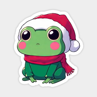 Cute Christmas Frog Magnet