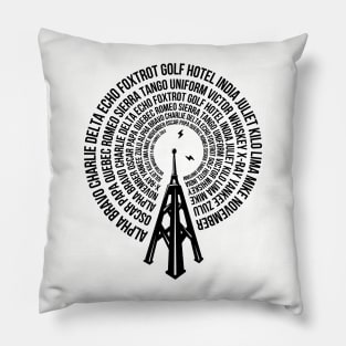 Spiral Phonetic Alphabet Code on Radio Tower Pillow