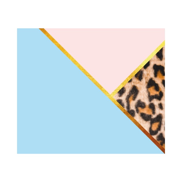 Abstract leopard print, color blocking blue by ColorsHappiness