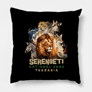 Animals In African Serengeti National Park Safari Tanzania Pillow