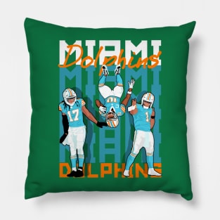 Tua tagovailoa x tyreek hill x jaylen waddle waddle - miami dolphins Pillow