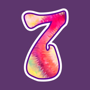 Number 7 seven Hippie Tie Dye T-Shirt