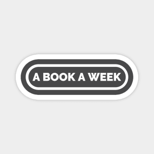 A Book A Week Logo in White Magnet