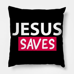 Jesus Saves Motivational Christian Faith Quote Pillow