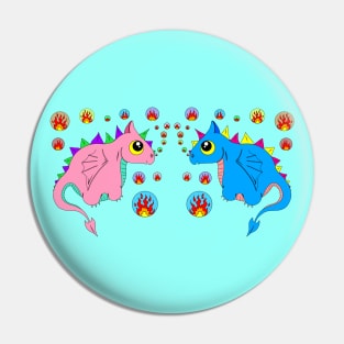 Dragons blowing fire bubbles Pin