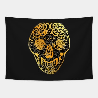 Gold Tiled Sugar Skulls Tapestry