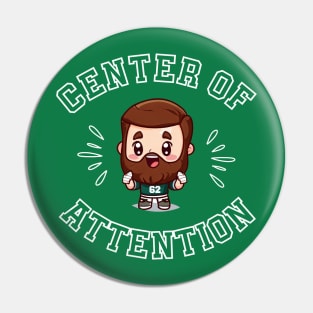 Jason Kelce Centre of Attention Kawaii Shirt (White Text) Pin