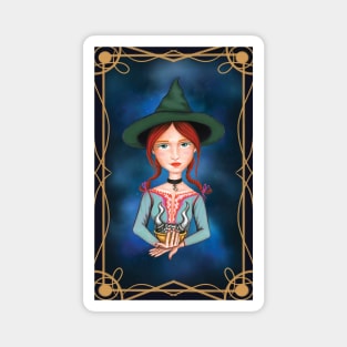 Red hair capricorn witch Magnet