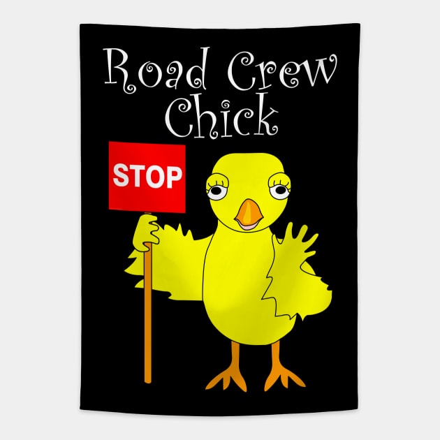 Road Crew Chick White Text Tapestry by Barthol Graphics