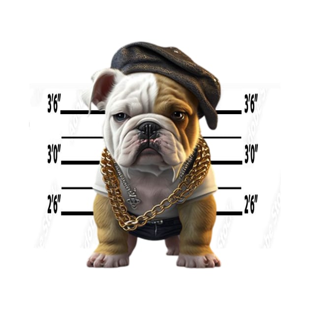 Cute Puppy Bulldog Criminal Lineup Usual Suspect by Artsimple247