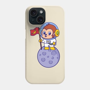 Monkey Astronaut Landing on Moon Phone Case