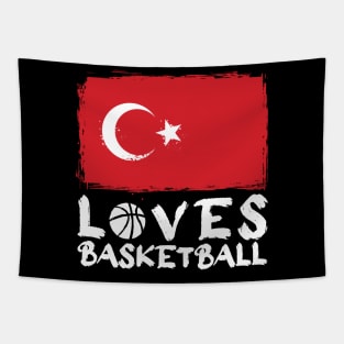 Turkey Loves Basketball Tapestry