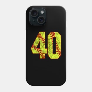 Fastpitch Softball Number 40 #40 Softball Shirt Jersey Uniform Favorite Player Biggest Fan Phone Case