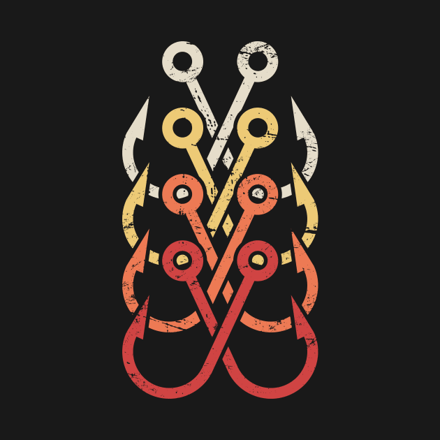 Retro 70s Bass Fishing Hook Design by MeatMan