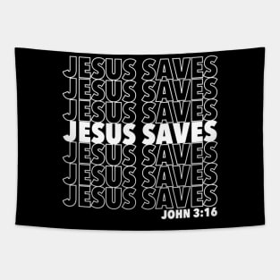 Jesus Saves John 3 16 Christian Design Tapestry