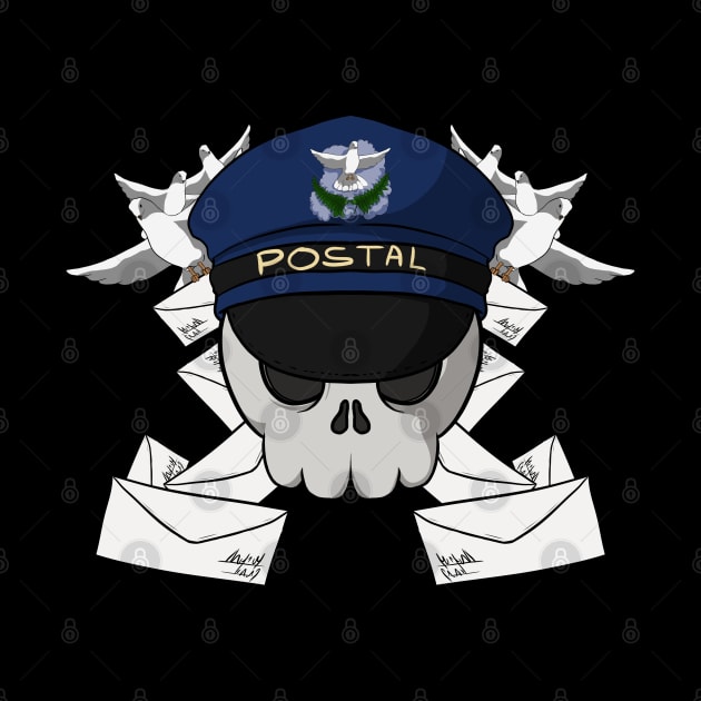 Postal crew Jolly Roger pirate flag (no caption) by RampArt