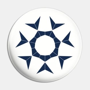 7 point dark blue star Pin