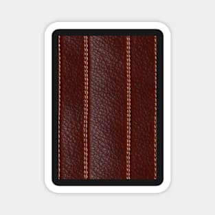 Dark Brown Ornamental Leather Switching, natural and ecological leather print #68 Magnet