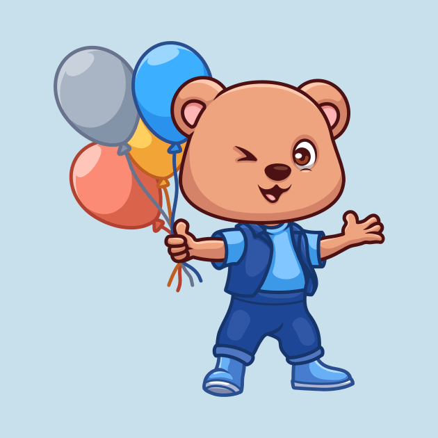 Birthday Bear Cute Cartoon by GumregaStd