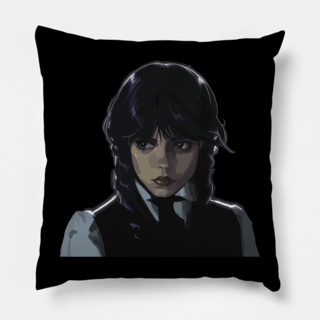 Wednesday Addams Desing Pillow by SGcreative