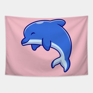 Cute Dolphin Cartoon Tapestry