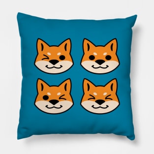 4 Shibas (Red) Pillow